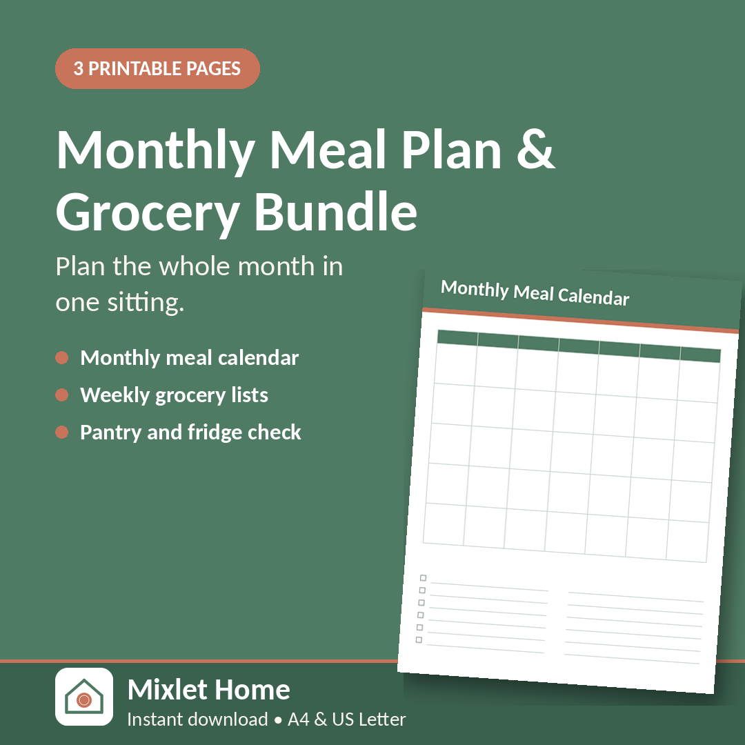 Monthly Meal Plan & Grocery Bundle (PDF)
