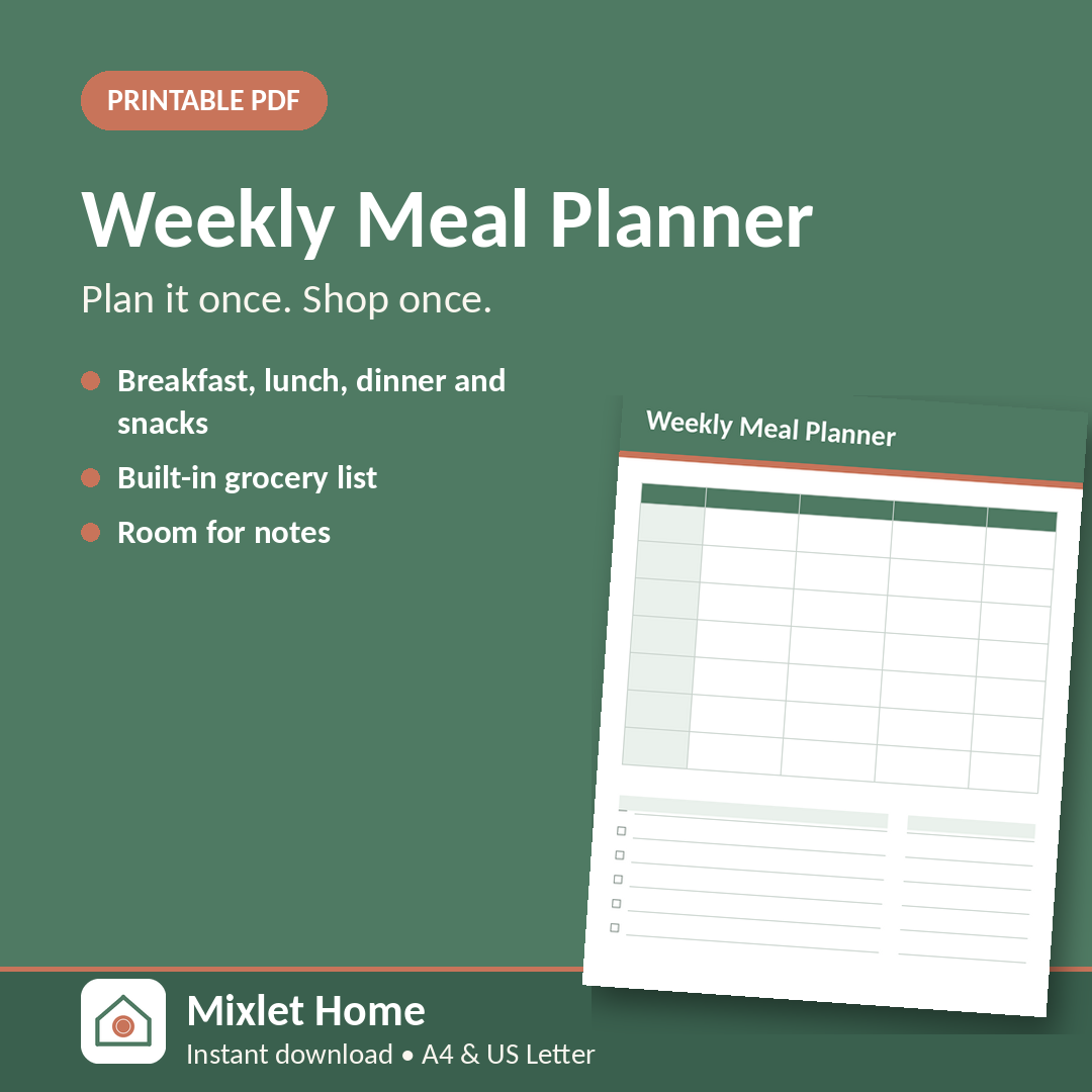 Weekly Meal Planner Printable (PDF)